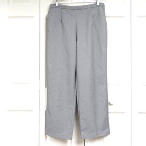 Alfred Dunner Flat Front Pants 18W Heather Gray Solid 29" Inseam